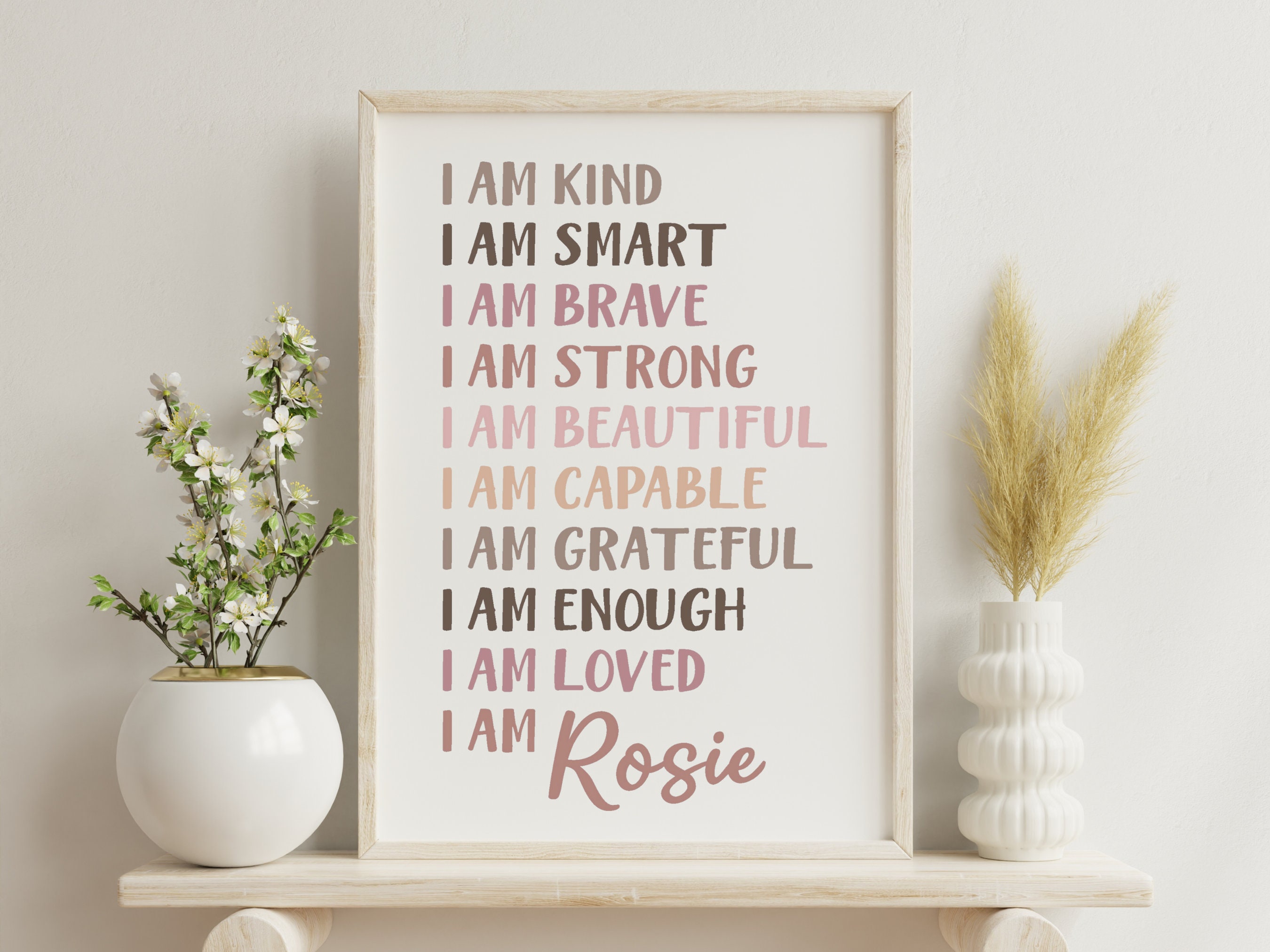 Motivational Gift for Teenage Girl Personalized Gift Positive Affirmation Wall Art Teenage Girl Gift 16 Birthday Girl Gift 15 Year Old 100A