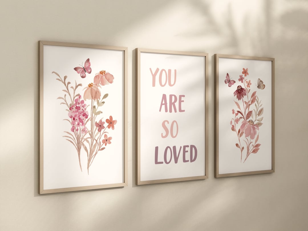 Wildflower Nursery Wall Art Boho Girl Nursery Wildflower Print Baby ...