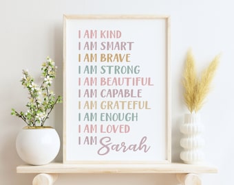 Motivational Wall Art Positive Affirmations Gift for Her Personalized Affirmations Wall Art Motivational Gift for Women Positive Wall Decor