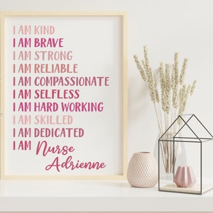 Daily Affirmations for Nurse Personalized Plaque Daily Reminders Wall Art Gift for Nurse Students Registered Nurse Gift RN Motivational Gift