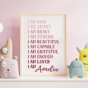 Custom Affirmations for Girls, Printable Gift for Girls, Personalized Affirmations for Girls, Last Minute Gifts, Digital Download 100A