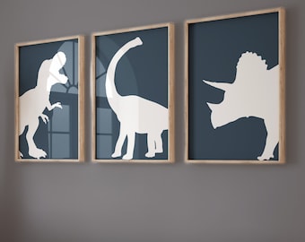 Dinosaur Decor for Boys Room Set of 3 Prints Dinosaur Poster Dinosaur Nursery Decor Toddler Boy Room Decor Dino Print Dinosaur 314