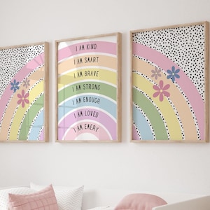 Kids Affirmation Prints, Girls Bedroom Prints, Kids Wall Art, Girls Bedroom Decor, Toddler Girl Room Decor, Girl Nursery Decor, Pink 437A