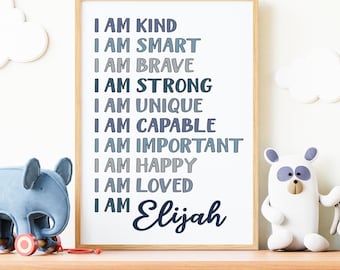 Personalized Gift for Boys, Affirmations Print, Boys Affirmations, Personalized Affirmations for Boys, Last Minute Gifts, Digital Download