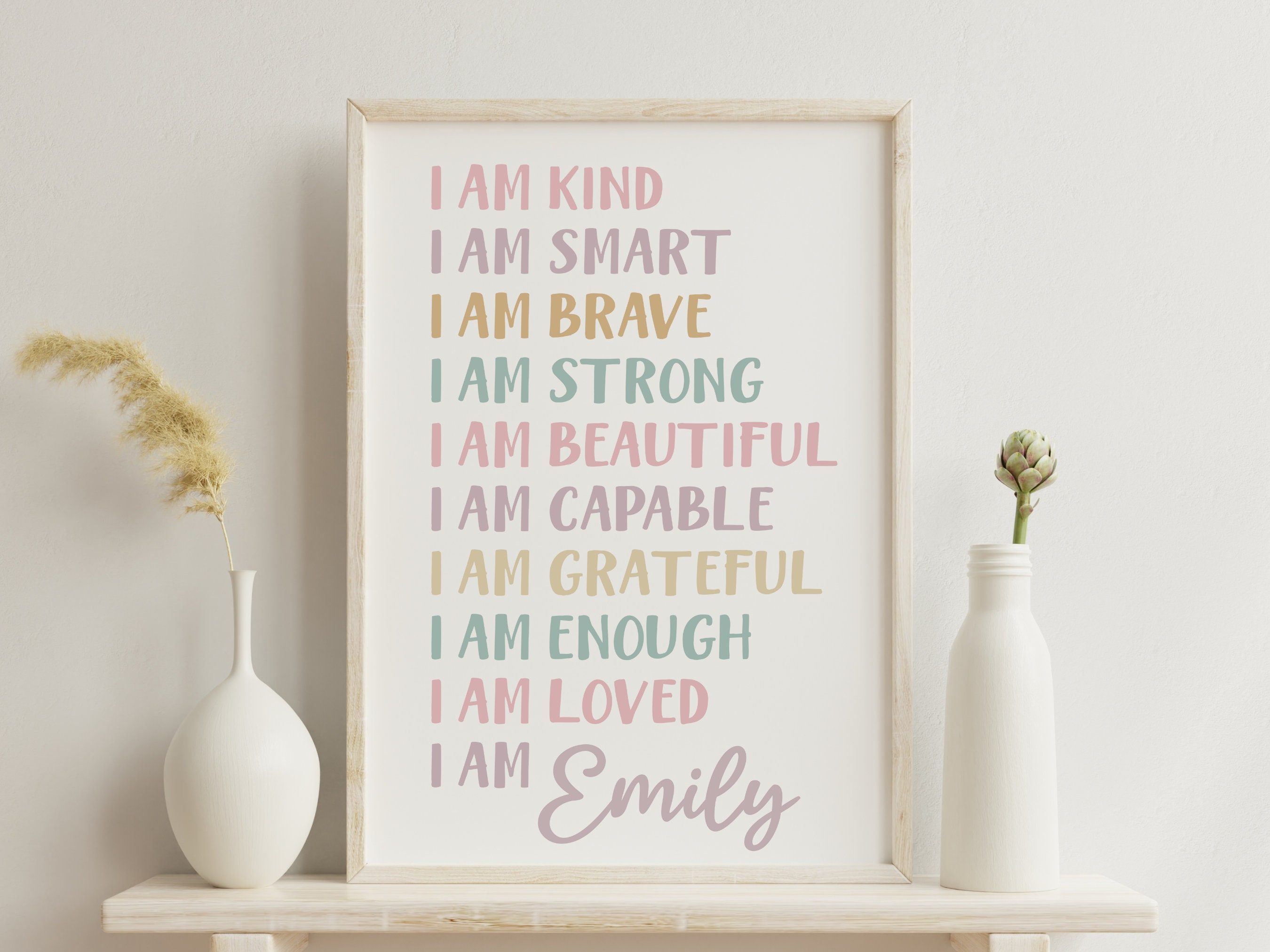 Motivational Gift for Teenage Girl Personalized Gift Positive Affirmation Wall Art Teenage Girl Gift 16 Birthday Girl Gift 15 Year Old 100A