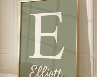 Custom Name Wall Art, Custom Initial Print, Personalized Name Prints, Nursery, Kids, Teens Wall Art, Name Monogram Wall Art Print 157