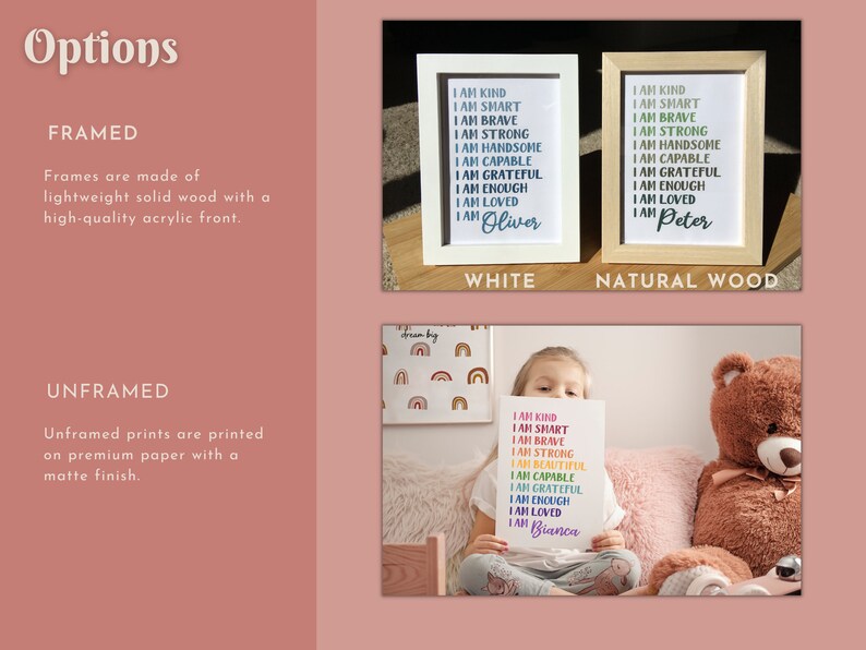 Affirmations Poster for Kids Room Decor Personalized Affirmations Gift ...