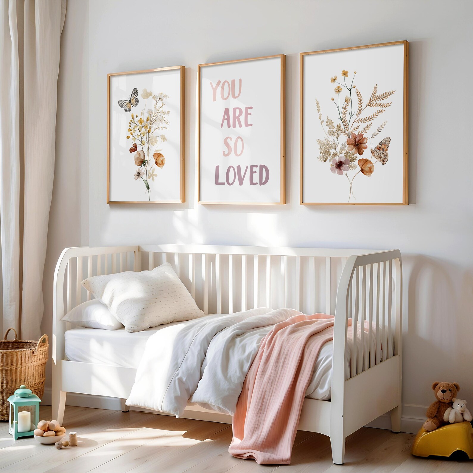 Wildflower Nursery Wall Art Boho Girl Nursery Wildflower Print Baby ...