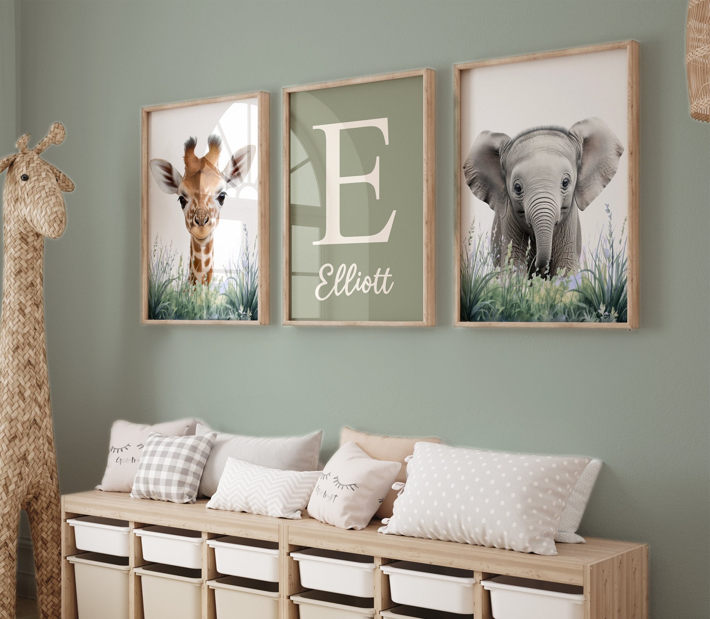 Boys Nursery Prints Safari Nursery Prints Boy Nursery Decor Baby Boy Bedroom Jungle Nursery Safari Animal Nursery Wall Art Sage Green 305A