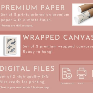 May include: The image showcases three product options: premium paper prints, wrapped canvas prints, and digital files. The premium paper prints feature a matte finish. The wrapped canvas prints are ready to hang. Digital files are high-quality JPGs ready for printing.