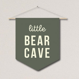 Little Bear Cave Pennant Sage Green Nursery Baby Boy Room Decor Toddler Boy Room Decorations Shared Room Boy Nursery Wall Decor 208F