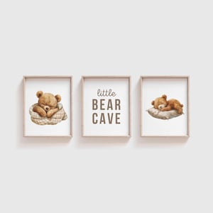 Bear Nursery Wall Art Set of 3 Prints Bear Nursery Decor Teddy Bear ...