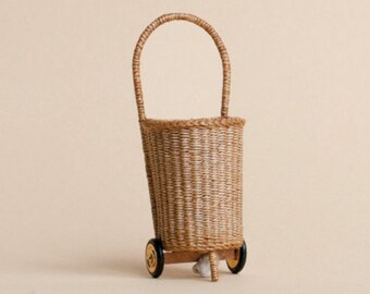 Dollhouse miniature, Wicker shopping trolley, scale 1 : 12, WC/10 05