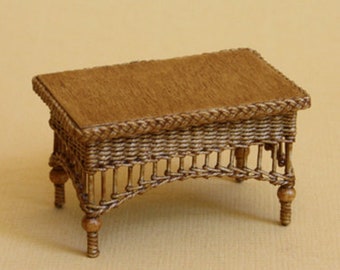 Dollhouse miniature, Wicker table, scale 1 : 12, WC/13 18