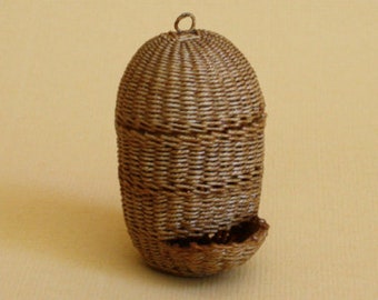 Dollhouse miniature, Wicker potato basket, scale 1 : 12, WC/13 01