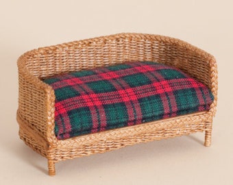 Dollhouse miniature, Wicker dog bed, scale 1 : 12, WC/09 08