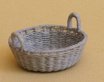 Dollhouse miniature, Wicker storage basket, scale 1 : 12, WC/13 09