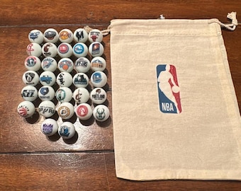 NBA  National Basketball Association marbles and pouch