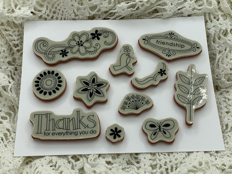 Stampin/' Up For Everything Red Rubber Cling Stamp Set Gently Used