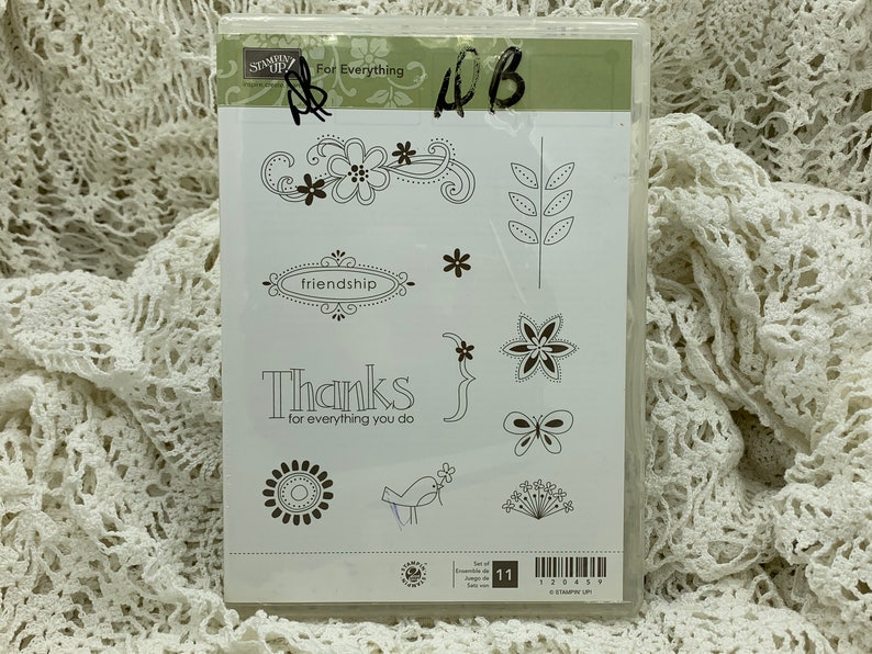 Stampin/' Up For Everything Red Rubber Cling Stamp Set Gently Used