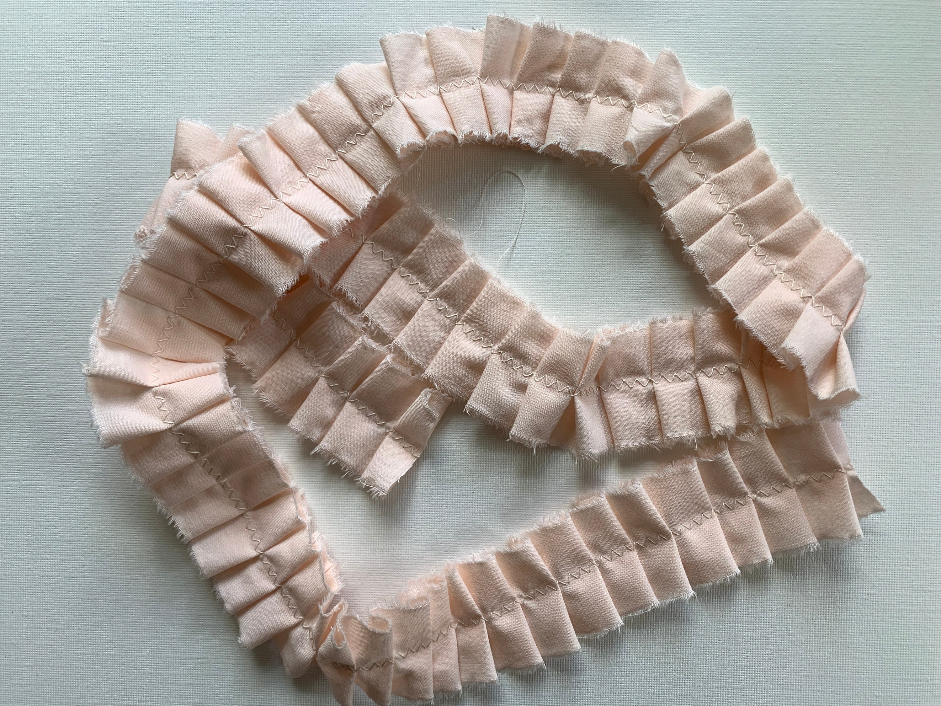 Craft Supplies & Tools 1 Yard of Pale Peachy Pink Fabric Ruffle Hand ...
