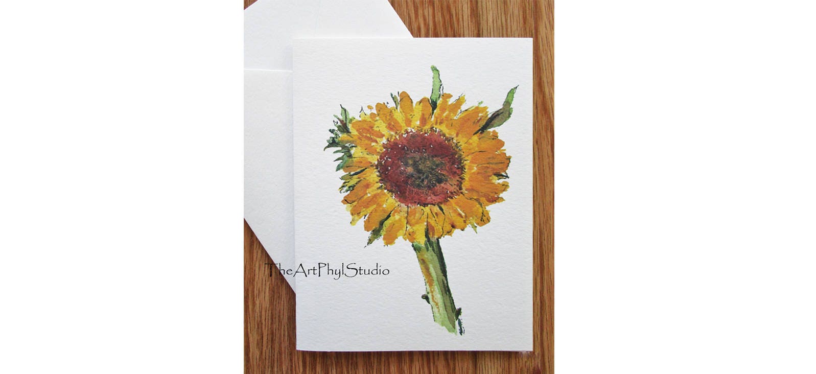 Sunflower Note Cards With Original Watercolor Designs - Boxed Set of 8 ...