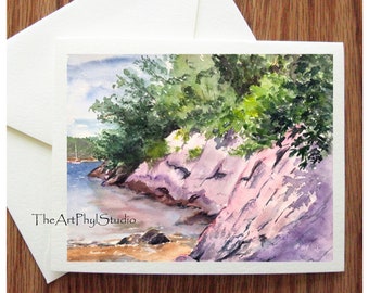 The Breezeway Note Cards with Original Watercolor Designs - Boxed Set of 8 Cards and 8 Envelopes