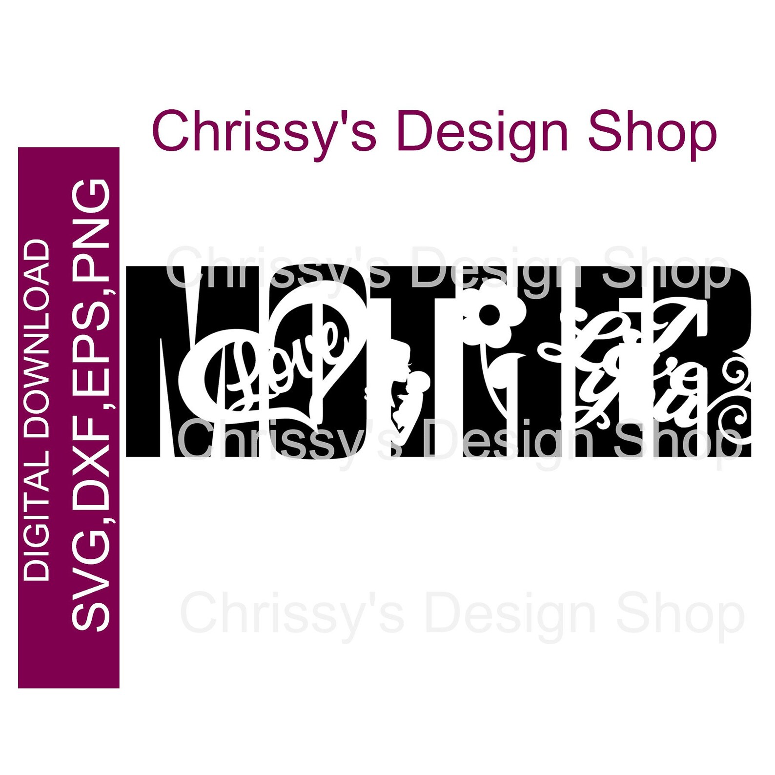 Download Mother Knockout design SVG download for Silhouette in Studio3 | Etsy