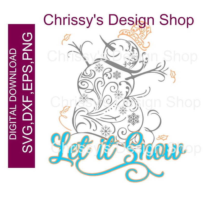 Download Let it snow snowman SVG file Christmas Holiday DXF Winter ...