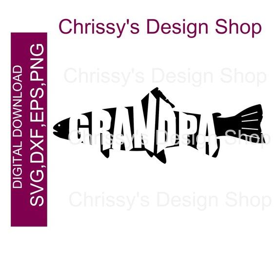 Download Grandpa fish cutout SVG download Fishing loving Grandpa ...