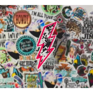 Cowhide Lightning Bolt vinyl sticker| Stickers | Western | Western Stickers | Vinyl Western Stickers |