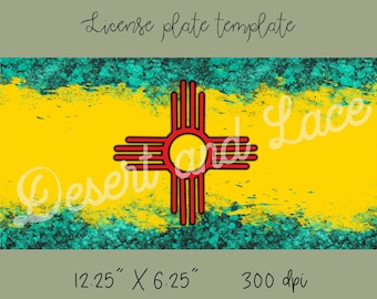 Kentekenplaat DIGITALE PNG... New Mexico Zia