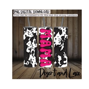 3D Inflated Puffy Cowhide Mama | Western tumbler png | Western tumbler wrap | Sublimation | 30oz and 20oz Tumbler Wrap | 3D Effects |