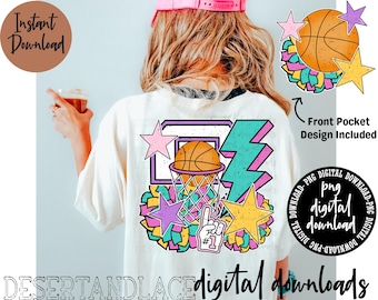 ORIGINAL CREATOR* 90s Hoops PNG digital download | Sports | Basketball Tee | Basketball | Basketball player | 90s | Retro | Retro Basketball