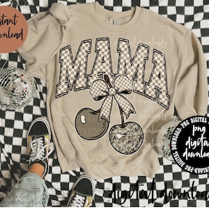 チェリーのママ Checkered Cherry Mama Png - Etsy