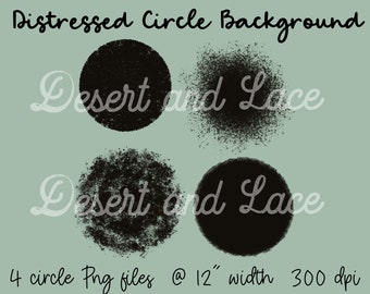 Distressed Circle PNG files for Procreate