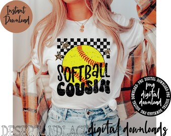 ORIGINAL CREATOR* Softball Cousin PNG digital download (distressed)  | Sports | Softball l Cousin | Cousin shirts | Softball png | Family