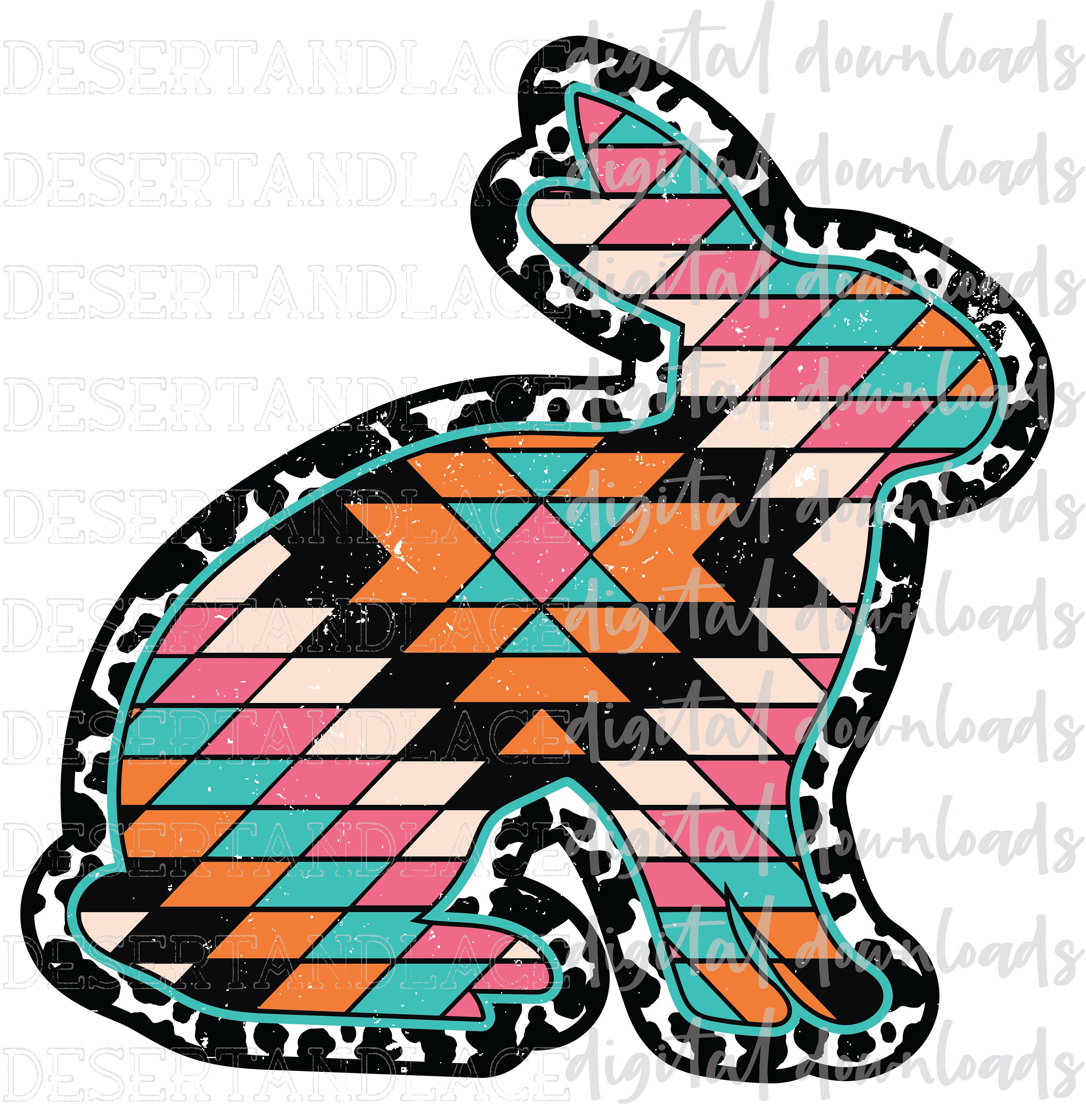 ORIGINAL CREATOR* Aztec Cowhide Rabbit V2 PNG Digital Download ...