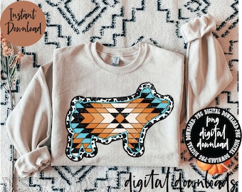 ORIGINAL CREATOR* Aztec Cowhide Pig PNG digital download | Western png | Show Pig design | Aztec Pig | Cowprint pig | Aztec pattern