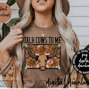 ORIGINAL CREATOR* Talk Cows to Me PNG digital download | Western Valentines png | Heart Ear Tag | Longhorn Cattle | Cows | Longhorn png