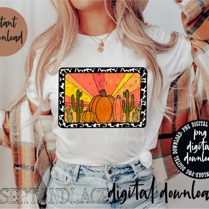 ORIGINAL CREATOR* Desert Pumpkins PNG Digital download (distressed) | Western| Western Sublimation| Western Graphic tee | Western Halloween|