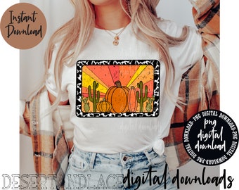 ORIGINAL CREATOR* Desert Pumpkins PNG Download digitale (angosciato) / Western/Sublimazione Western/T-shirt grafica Western/Halloween Western/