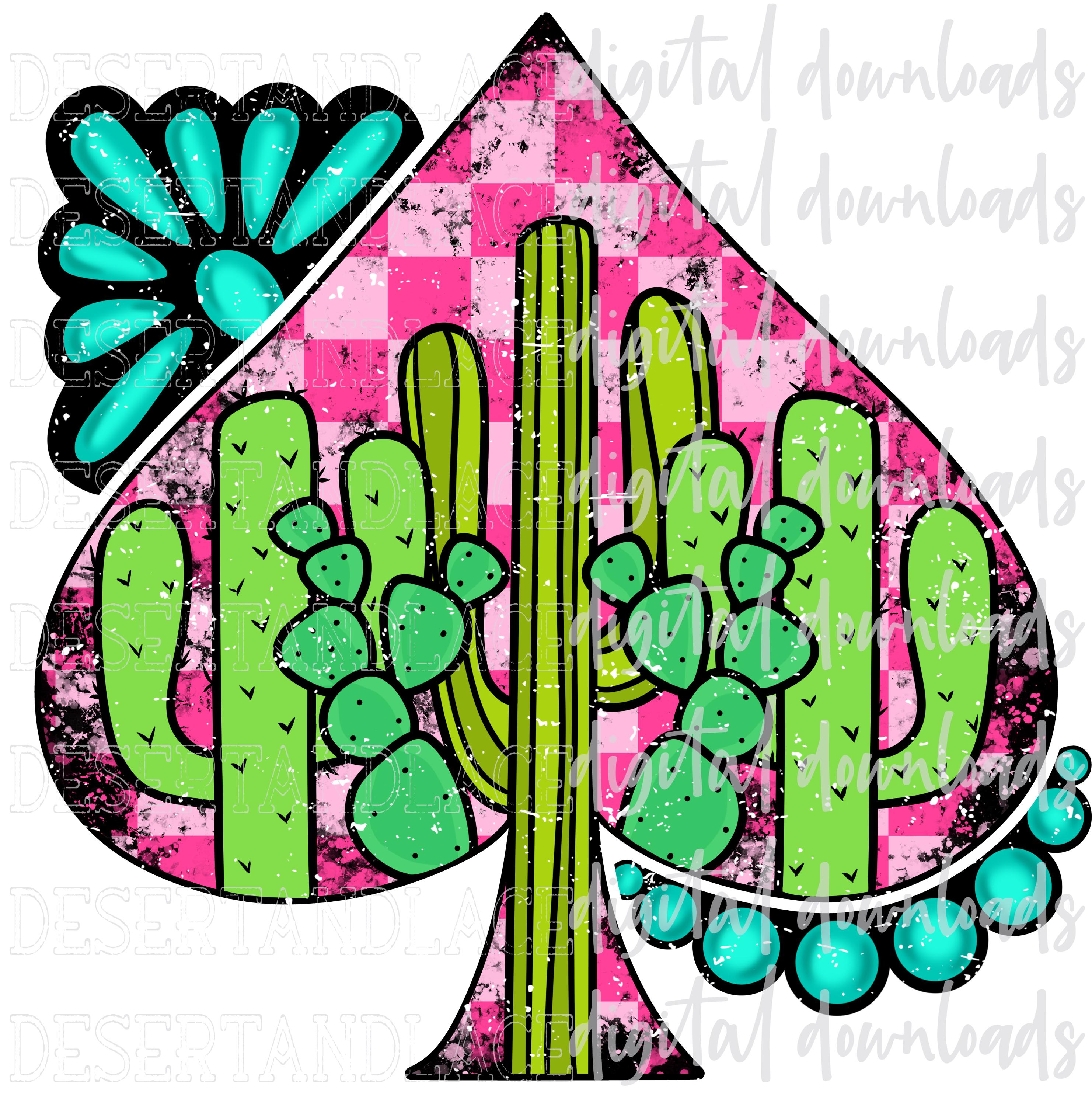 Spade Rurquose ORIGINAL CREATOR* Spade Cactuses PNG Digital Download| Checkered ...