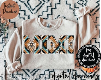 ORIGINAL CREATOR* Distressed Aztec Mimi PNG digital download | Western png | Mimi University Font | Aztec pattern | Distressed Mimi |