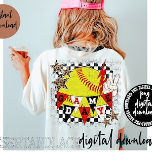 ORIGINAL CREATOR* Game Day Softball PNG digital download (distressed)  | Sports | Softball l Softball game shirt | Back to school game tee |