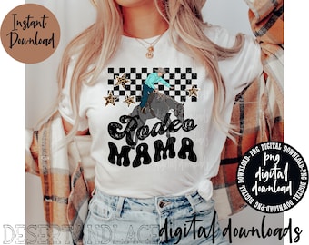 ORIGINAL CREATOR* Rodeo Mama PNG Digital download | Western png | Western Graphic tee | Cowboy | Rodeo Mama | Rodeo shirt | nfr shirt | sub