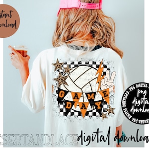 ORIGINELE CREATOR* Game Day volleybal digitale PNG-download (verouderd) | Sport | Volleybal | Volleybalspel | Oranje en zwarte school