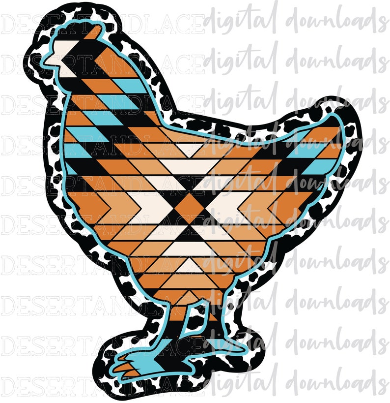 Leopard Pattern Chicken ORIGINAL CREATOR* Aztec Cowhide Chicken PNG Digital Download | Western ...