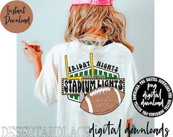 ORIGINALSKAPARE* Friday Nights under stadionljusen PNG digital nedladdning | Sport | Fotbollsmatchdag | Tillbaka till skolan-match-T-shirt | Sport