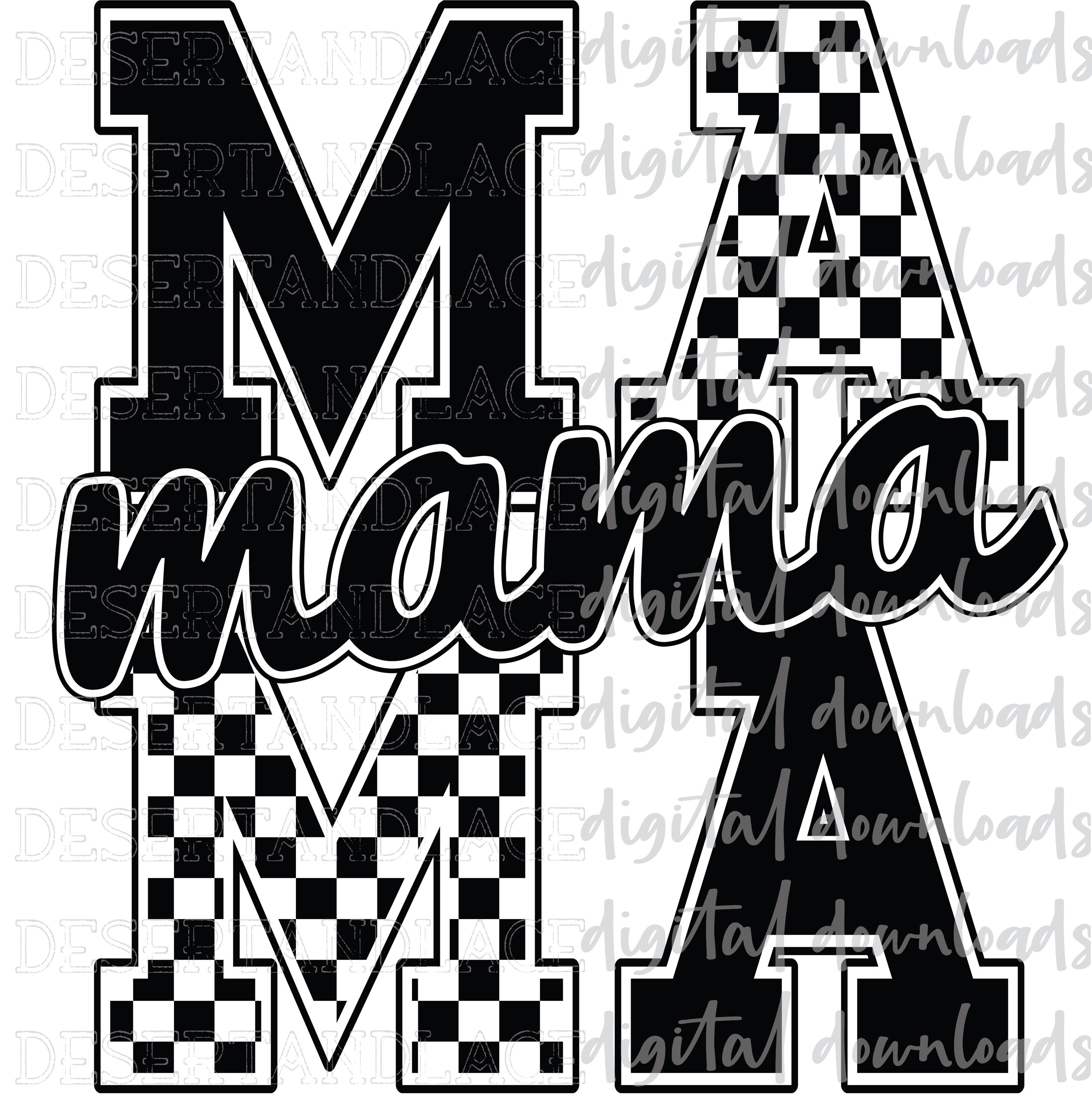 ORIGINAL CREATOR* Stacked Checkered Mama PNG Digital Download